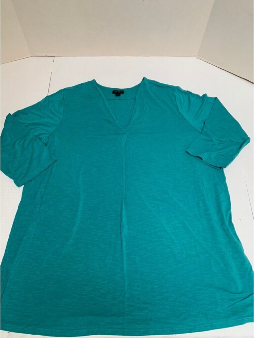 NWOT J Jill Wearever Collection Teal Green Tunic Size XL Rayon and Spandex Top